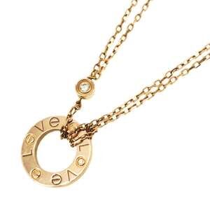 Cartier Love Circle Necklace, 18KPG Diamond, Double Chain, 750 Round, for Men...